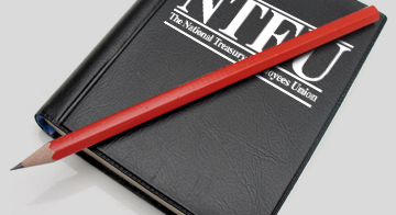NTEU manual with pencil